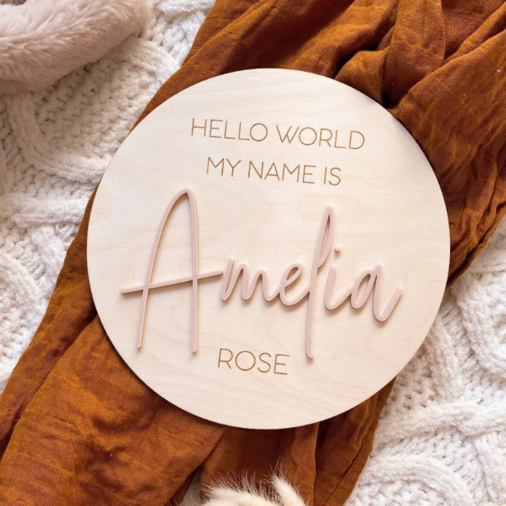 Industrial Laser Marker - Personalised Wooden Hello World Name Plaque