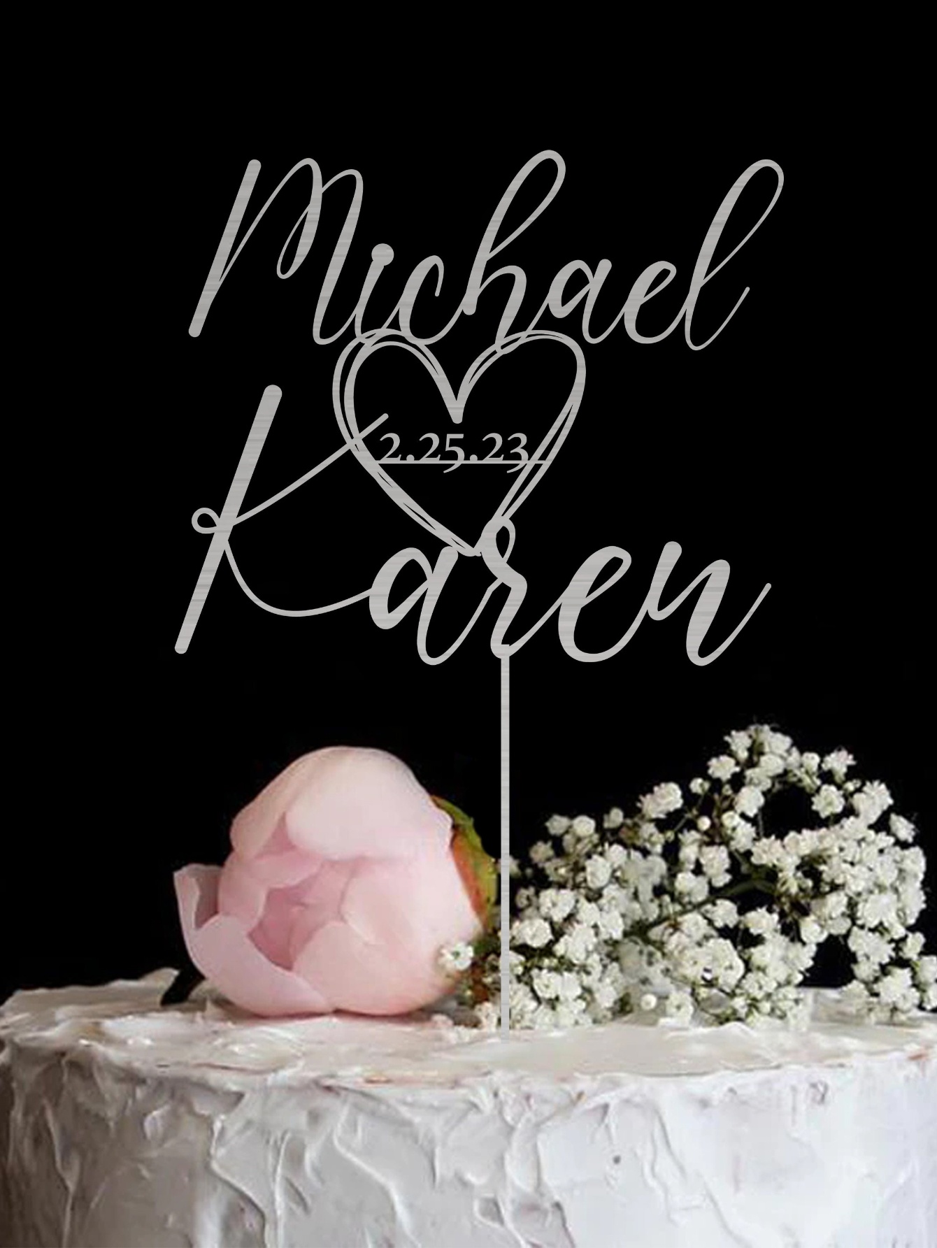 Custom Cake Topper - 1PC Perso - Industrial Laser Marker ulasan dan harga