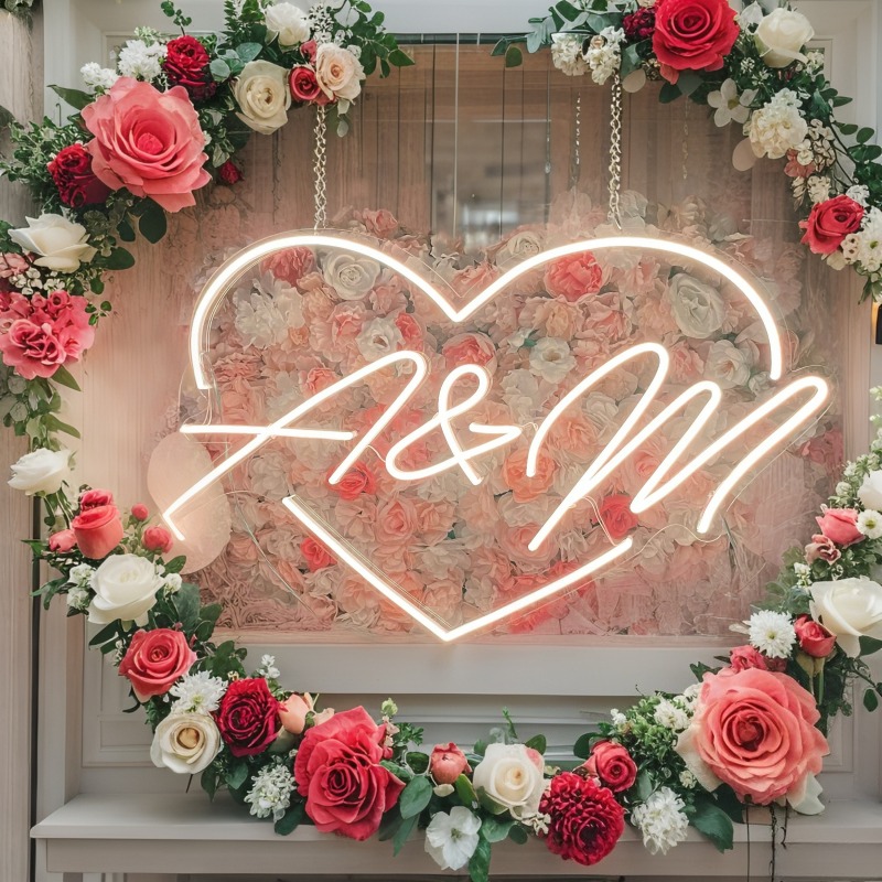 Custom Initials Heart LED Neon - Industrial Laser Marker ulasan dan harga